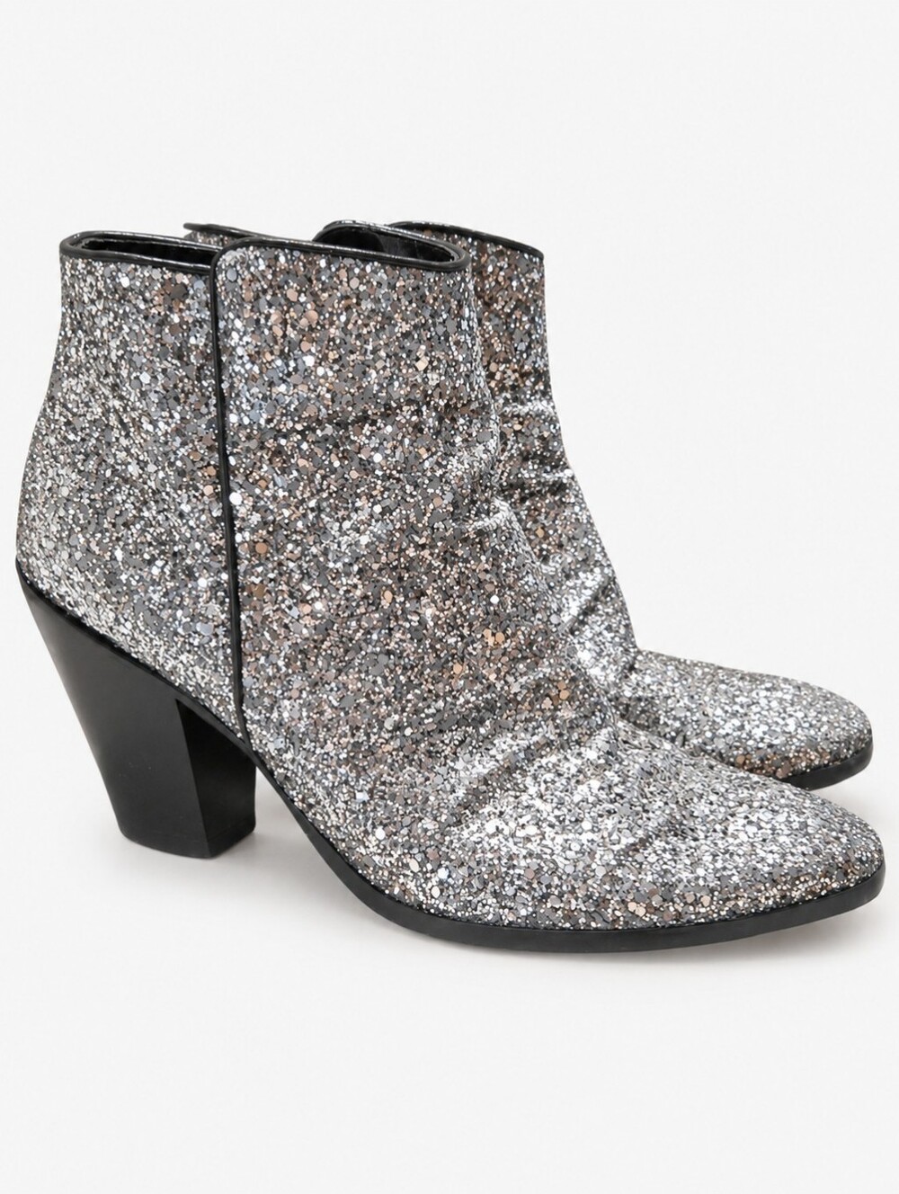 GIUSEPPE ZANOTTI | Silver Glitter Ankle Booties EU 39 / US 9